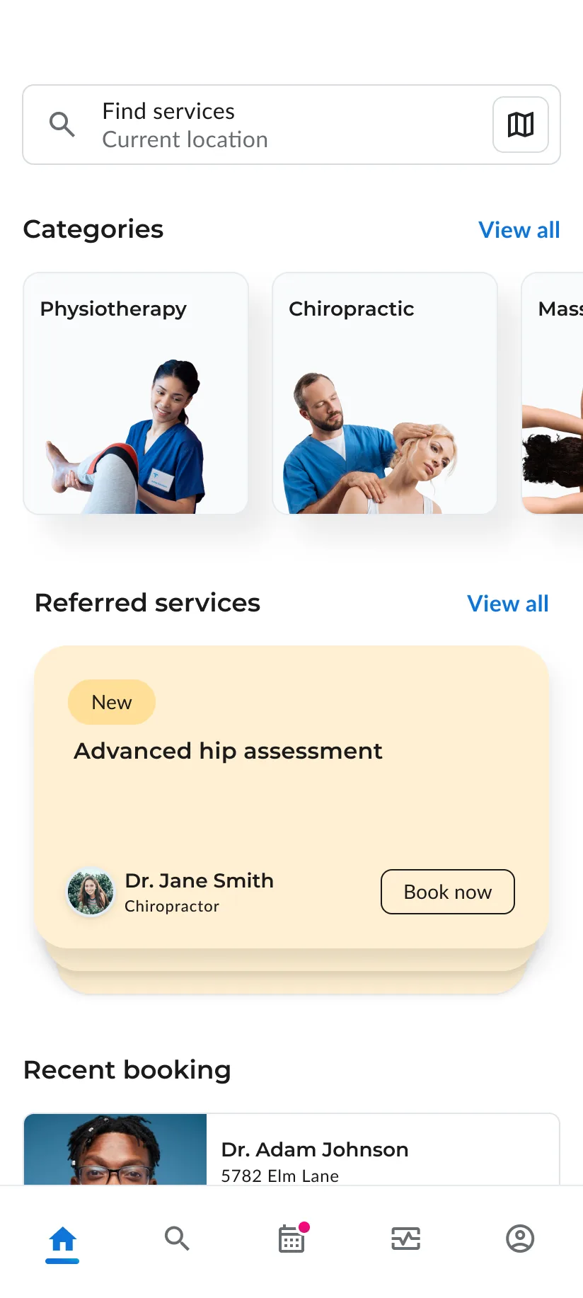 CareChain app screen showing provider discovery